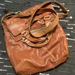 LUCKY BRAND ITALIAN LEATHER CLASSIC SATCHEL TOTE BAG